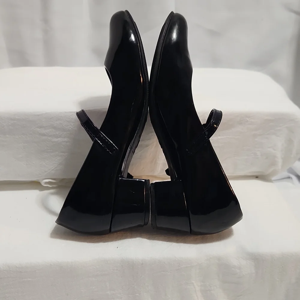GIRLS SO (214396) TRAPEZE BLACK MARY JANE SHOES SIZE 2M